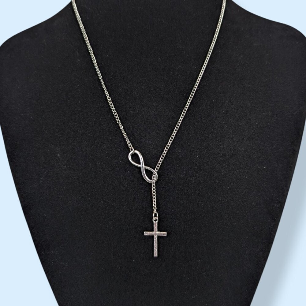 Cross & Infinity Lariat-Style Necklace